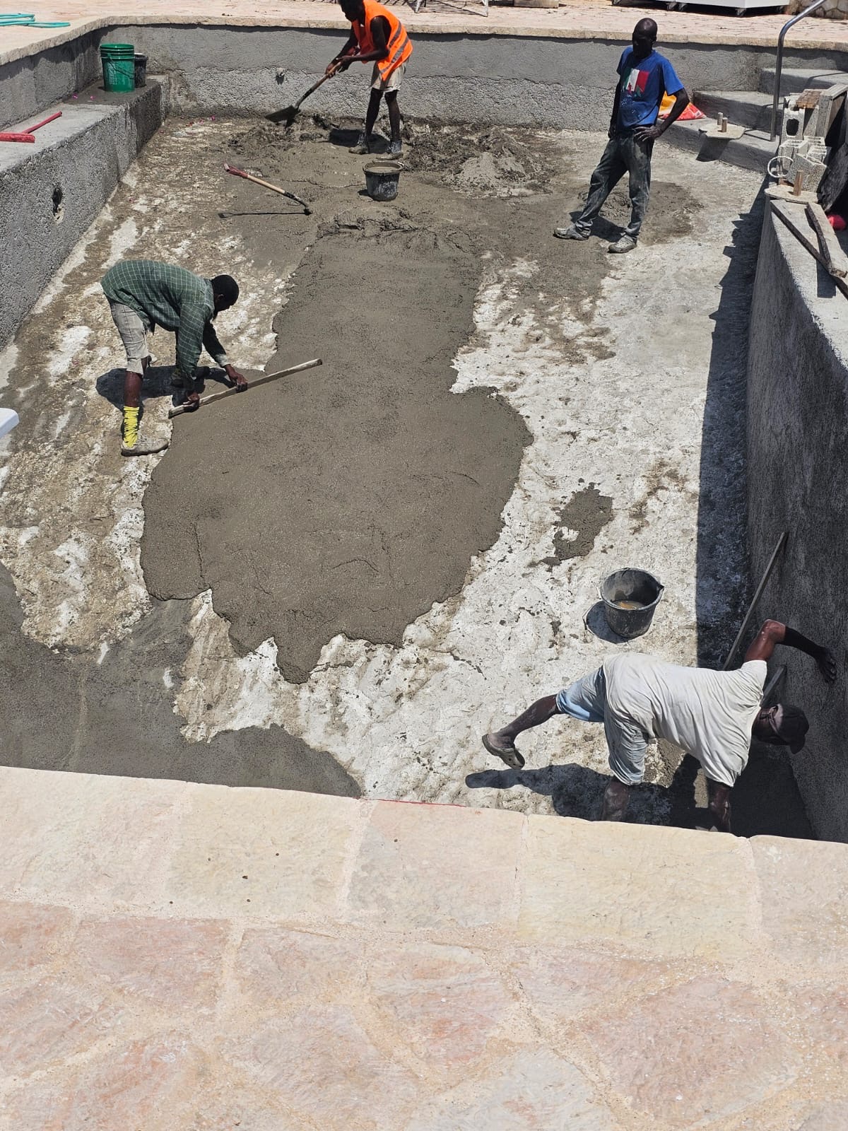 Pool Floor Screed & Cement Works — Equip Pro JA project in Jamaica
